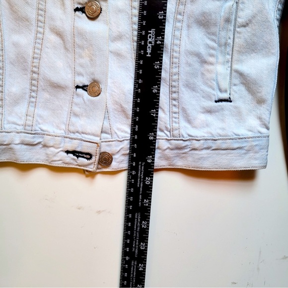 Rag & bone leather sleeve jean jacket women's small - Picture 5 of 9